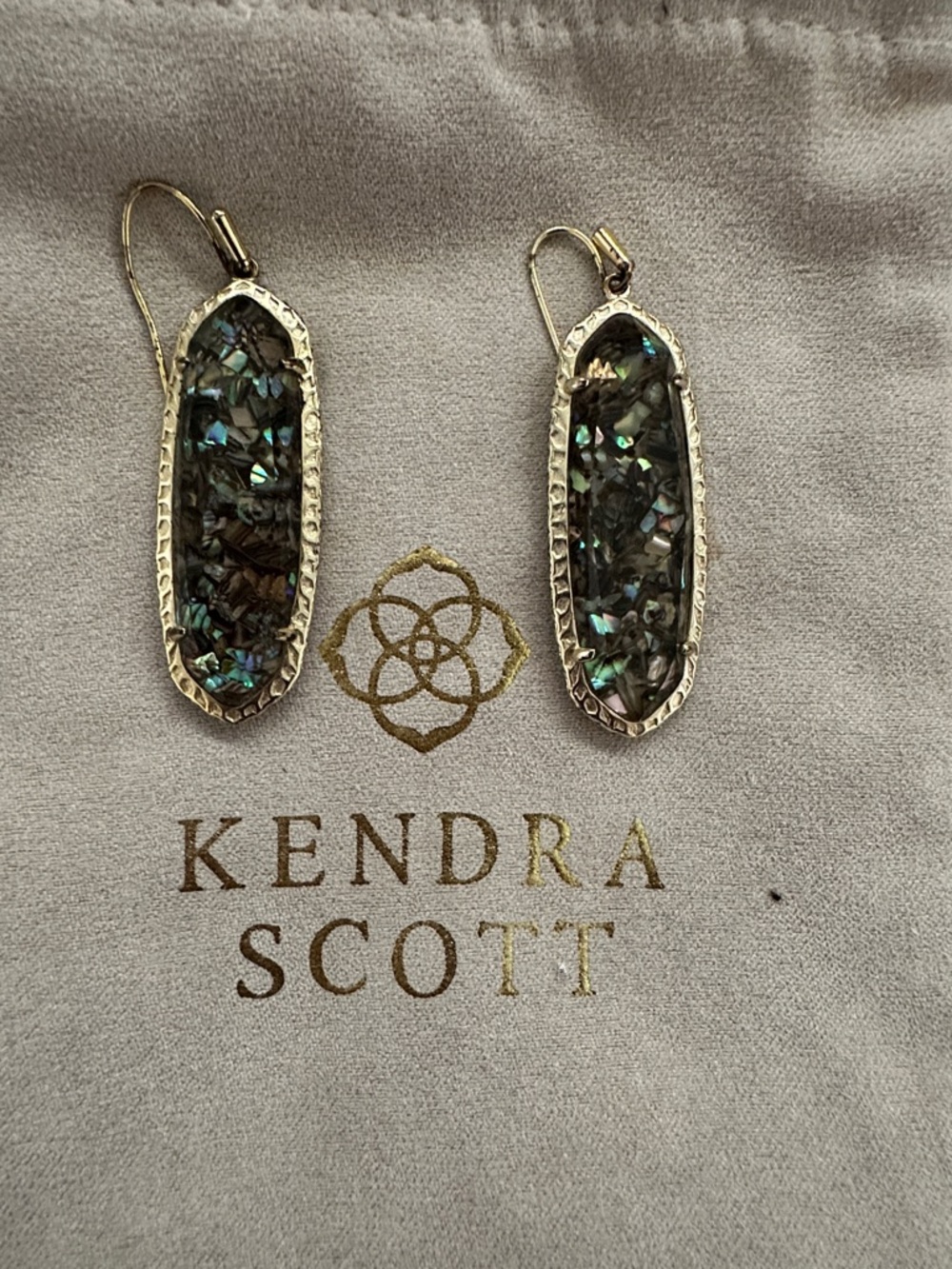Kendra Scott Gold-tone Danielle Earrings with Iridescent Abalone